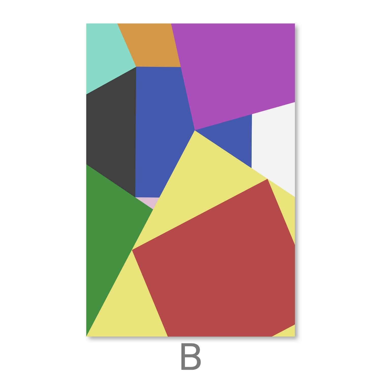 Colorful Geo Canvas Art B / 30 x 45cm / Unframed Canvas Print Clock Canvas