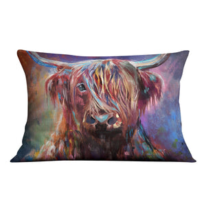 Colorful Highland Cow Cushion Cushion 48 x 33cm Clock Canvas