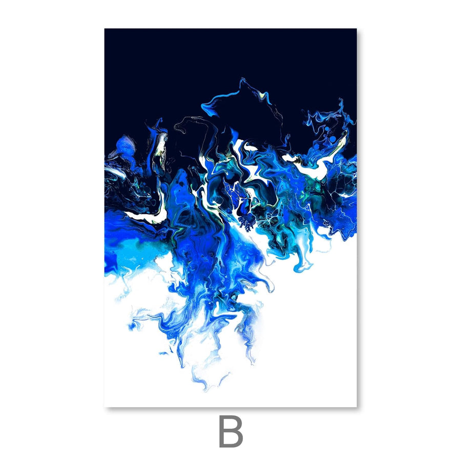 Colorful Wave Canvas Art B / 30 x 45cm / Unframed Canvas Print Clock Canvas