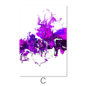 Colorful White Wave Canvas Art C / 30 x 45cm / Unframed Canvas Print Clock Canvas