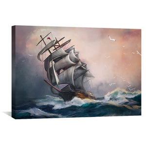 Conquered Seas Canvas Art 45 x 30cm / Unframed Canvas Print Clock Canvas