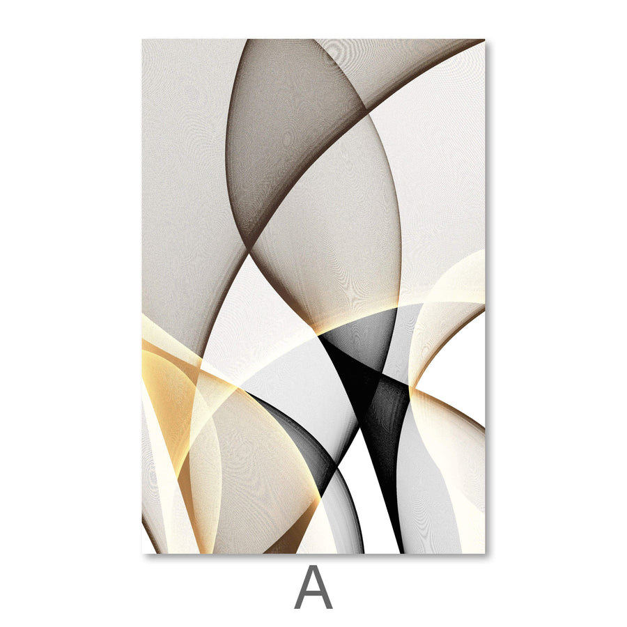Contrasting Waves Canvas Art A / 40 x 60cm / Unframed Canvas Print Clock Canvas