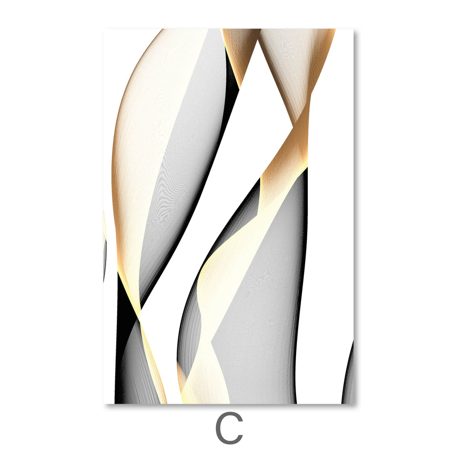Contrasting Waves Canvas Art C / 40 x 60cm / Unframed Canvas Print Clock Canvas