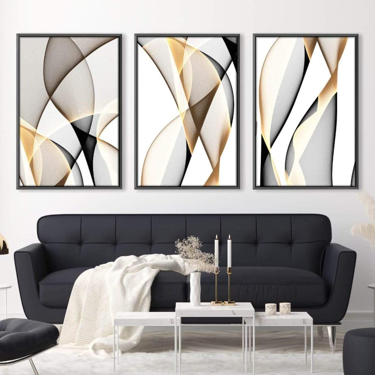 Contrasting Waves Canvas Set of 3 / 12 x 18in / Canvas product thumbnail