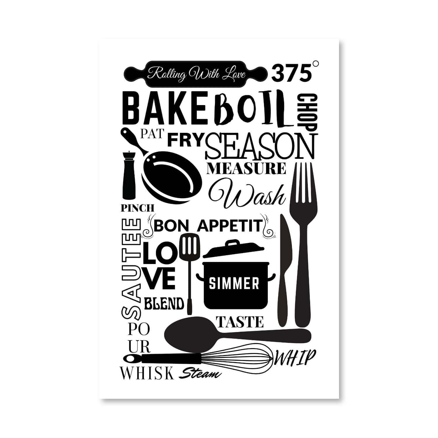 Cooking Steps Canvas Art Clock Canvas