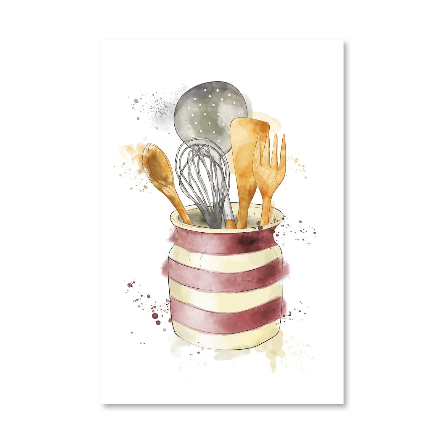 Cooking Tools Canvas Art Clock Canvas