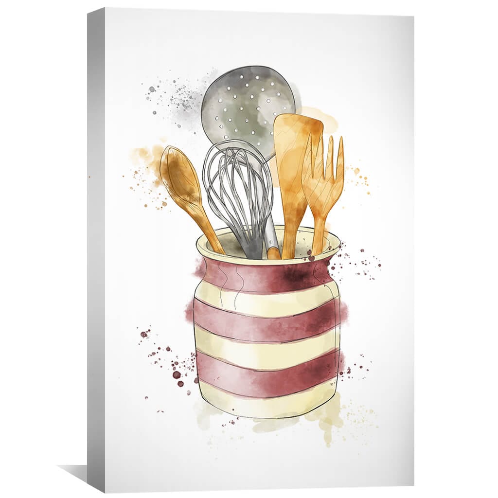Cooking Tools Canvas Art Clock Canvas
