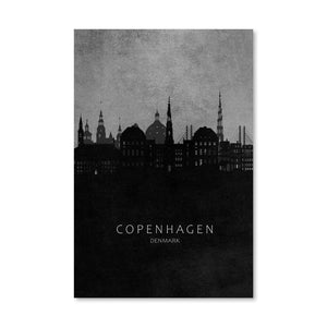 Copenhagen - Skyline Canvas Art Clock Canvas