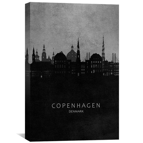 Copenhagen - Skyline Canvas Art 30 x 45cm / Unframed Canvas Print Clock Canvas