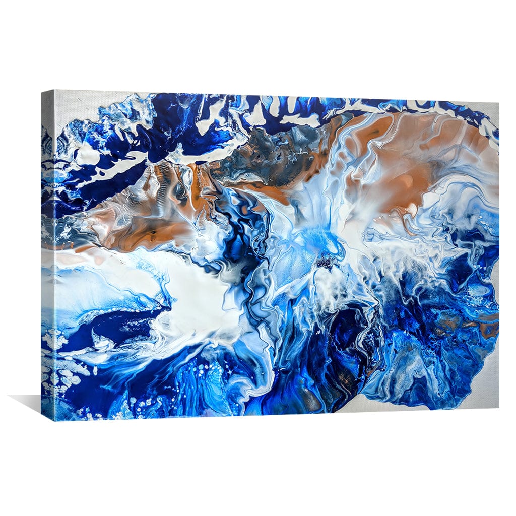 Copper and Blue Canvas Art Clock Canvas