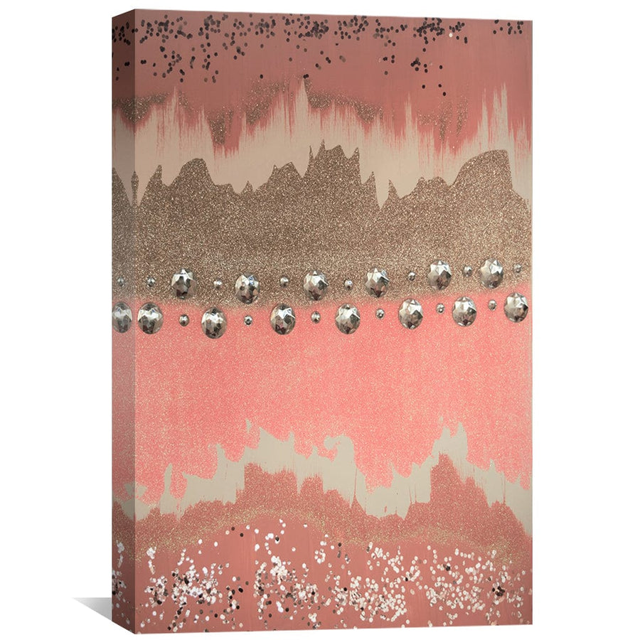 Coral Sparkle Canvas Art Clock Canvas
