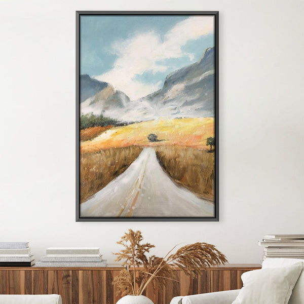 Country Road Oil Painting Oil 30 x 45cm / Oil Painting Clock Canvas
