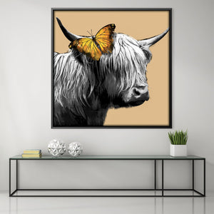 Cows and Butterfly Canvas Art Clock Canvas