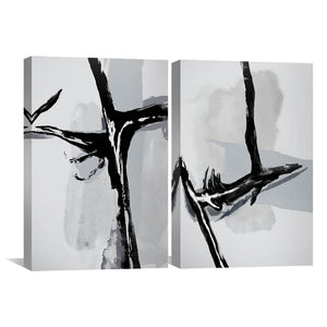 Cracked Ice Canvas Art Set of 2 / 30 x 45cm / Unframed Canvas Print Clock Canvas