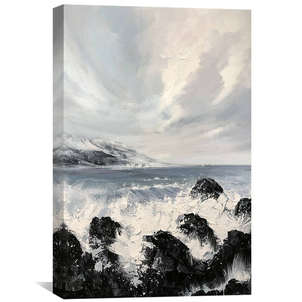 Crashing Waves Oil Painting Oil Clock Canvas