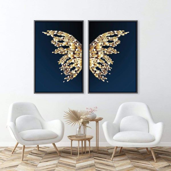 Crystal Butterfly Canvas Art Clock Canvas