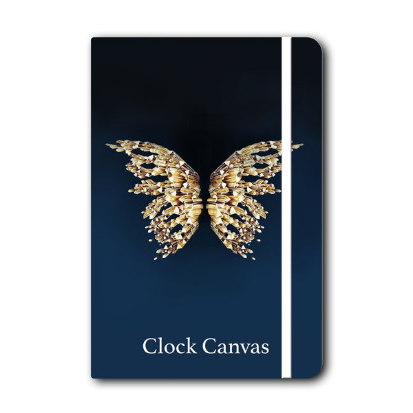Crystal Butterfly Collectors Notebook Note Book Soft Cover / White / A5: 210 x 148 mm Clock Canvas