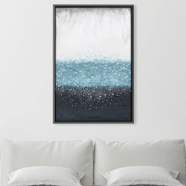 Crystal Rain Blue Canvas Art Clock Canvas