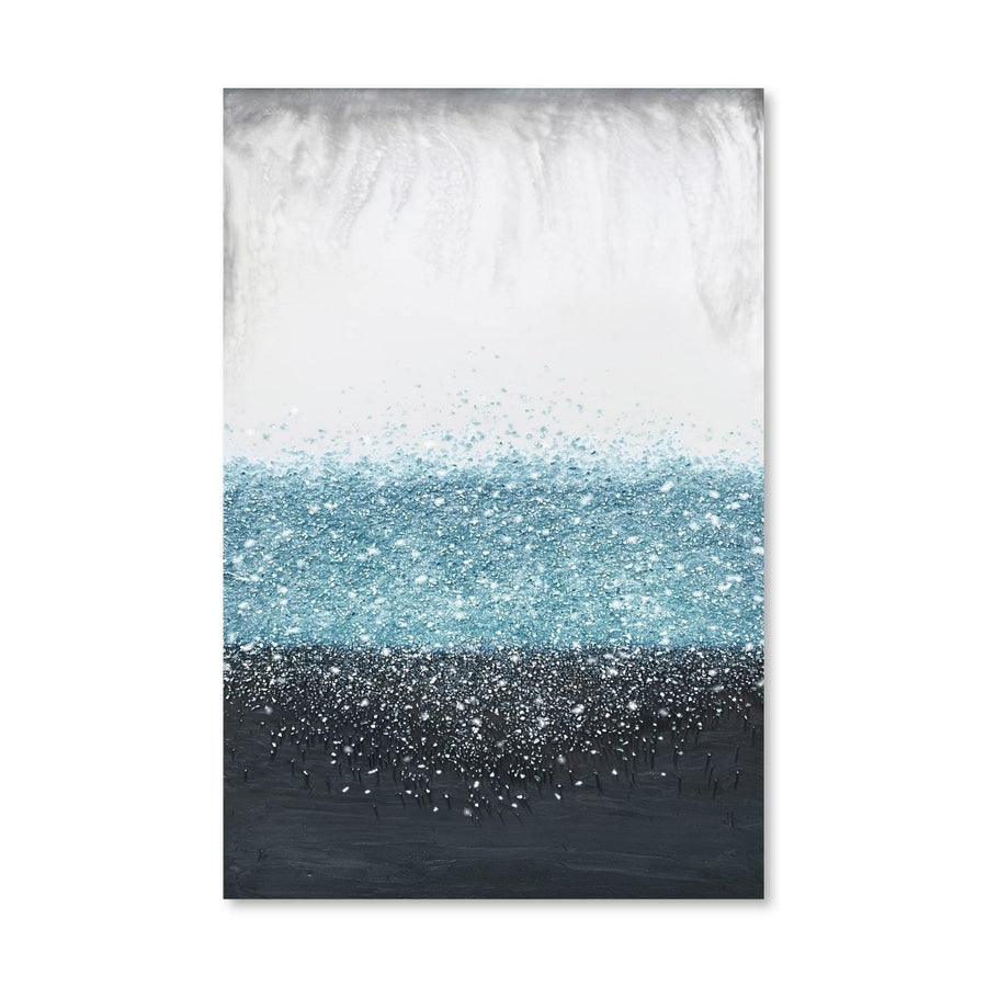 Crystal Rain Blue Canvas Art Clock Canvas