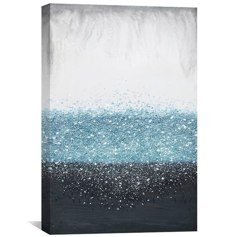 Crystal Rain Blue Canvas Art 30 x 45cm / Unframed Canvas Print Clock Canvas