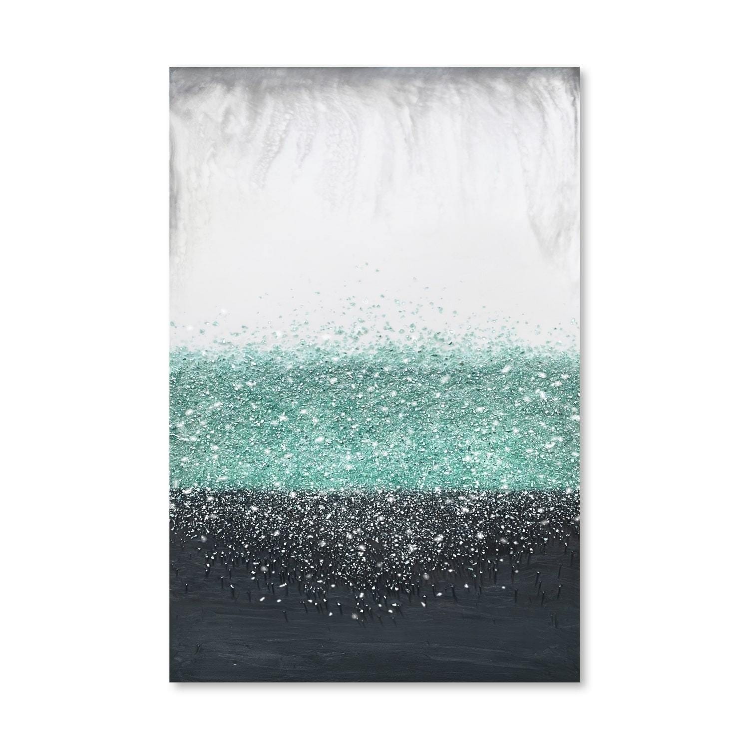 Crystal Rain Green Canvas Art Clock Canvas