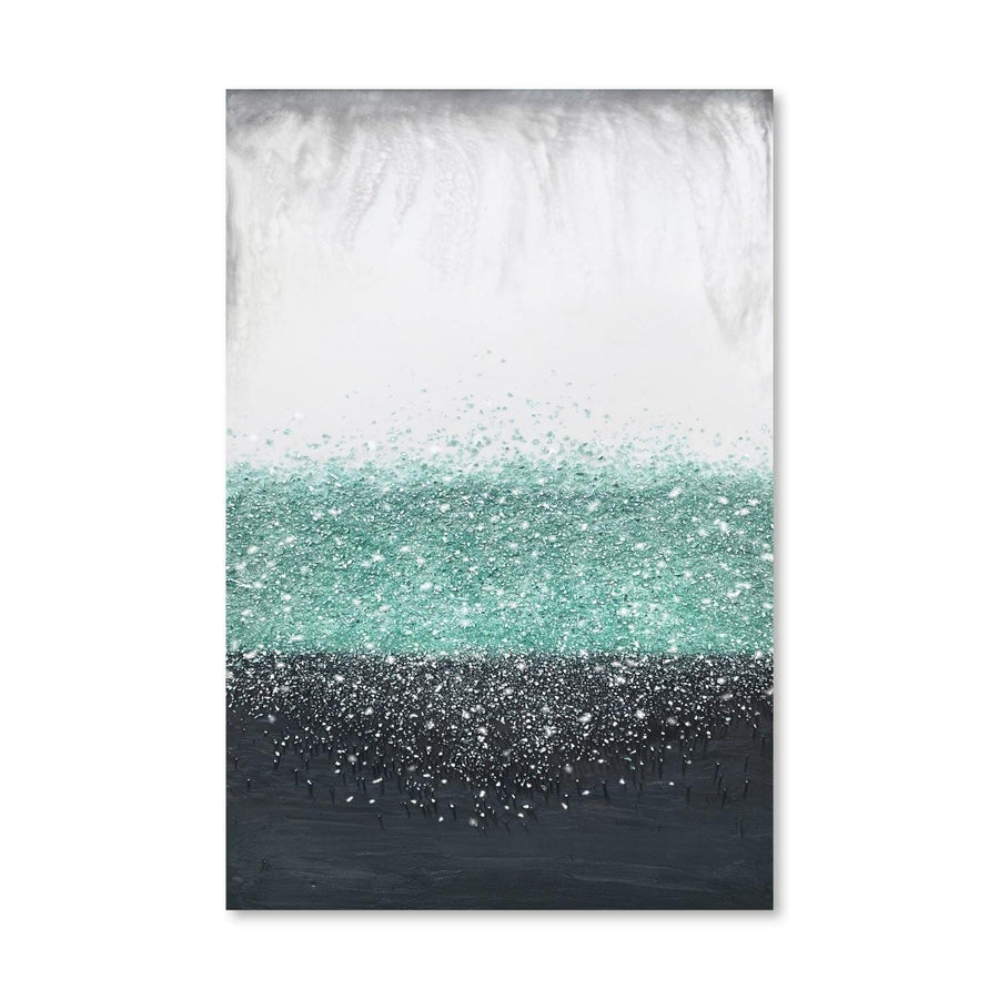Crystal Rain Green Canvas Art Clock Canvas