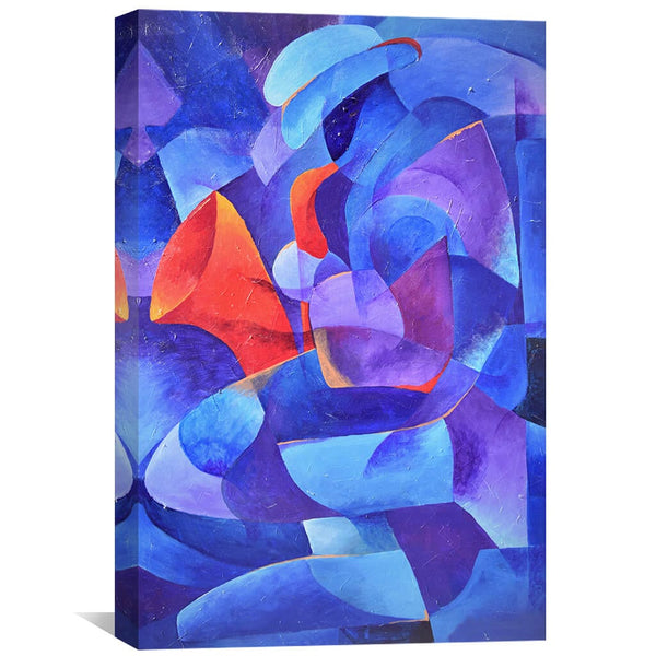 Cubist Saxophonist Canvas Art 30 x 45cm / Unframed Canvas Print Clock Canvas