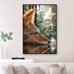 Curious Fox Canvas Art Clock Canvas