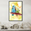 Cute Love Birds Canvas Art Clock Canvas
