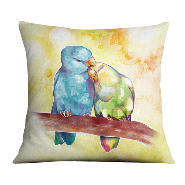 Cute Love Birds Cushion Cushion 45 x 45cm Clock Canvas