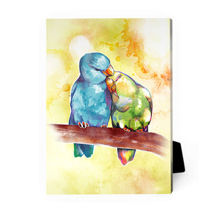 Cute Love Birds Desktop Canvas Desktop Canvas 13 x 18cm Clock Canvas