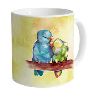Cute Love Birds Mug Mug White Clock Canvas