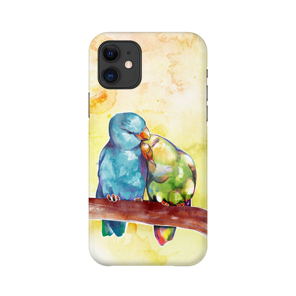 Cute Love Birds Phone Case Phone Case Apple iPhone 11 Clock Canvas