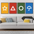 Dalgona Symbols Canvas Art Clock Canvas