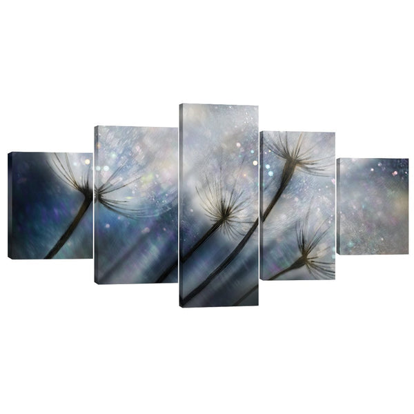 Dandelion Space Canvas - 5 Panel Art Clock Canvas