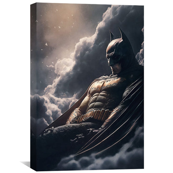 Dark Knight in the Storm Canvas Art Clock Canvas