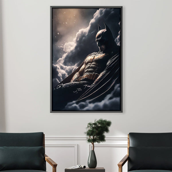 Dark Knight in the Storm Canvas Art Clock Canvas