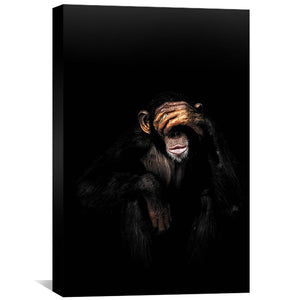 Dark Monkey See No Evil Canvas Art Clock Canvas