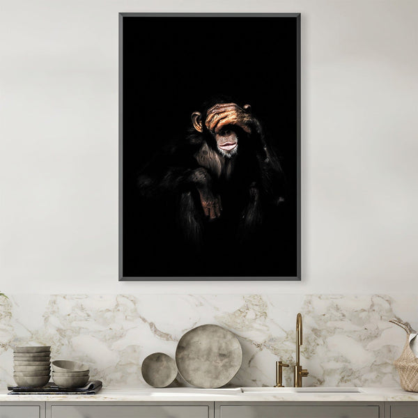 Dark Monkey See No Evil Canvas Art 30 x 45cm / Unframed Canvas Print Clock Canvas