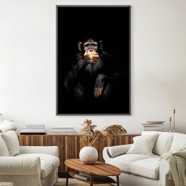 Dark Monkey Speak No Evil Canvas Art 30 x 45cm / Unframed Canvas Print Clock Canvas