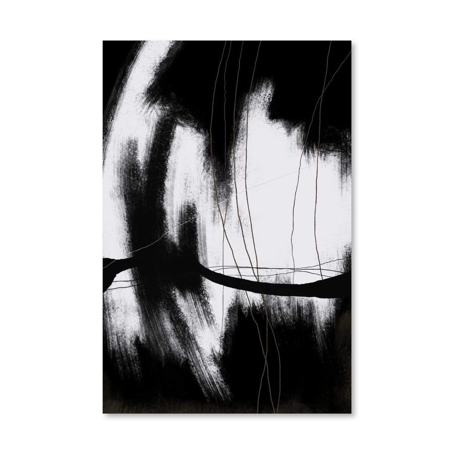 Dark White Abstract Canvas Art Clock Canvas