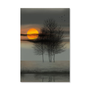Dawn Over the Branches Canvas Art Clock Canvas