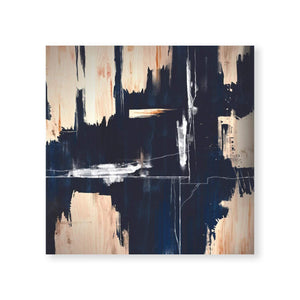 Deep Blue Abstract Canvas Art Clock Canvas