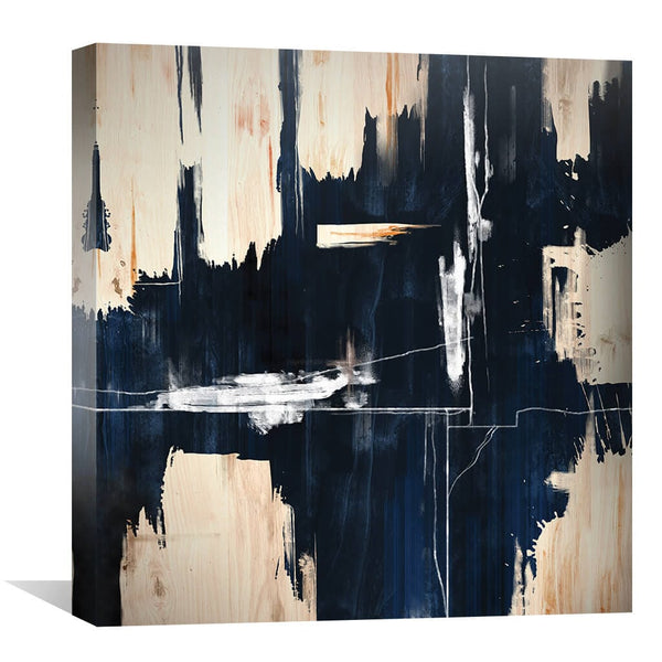 Deep Blue Abstract Canvas Art 30 x 30cm / Unframed Canvas Print Clock Canvas