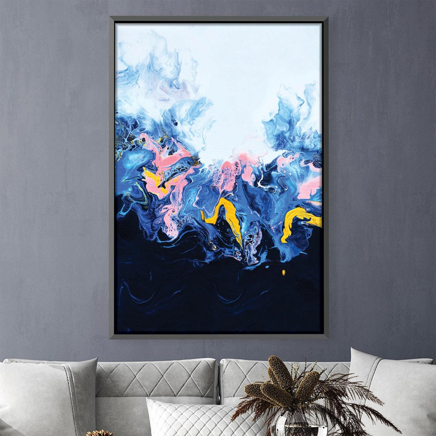 Deep Blue Rainbow Canvas Art Clock Canvas