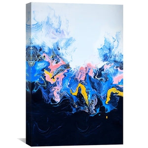 Deep Blue Rainbow Canvas Art 30 x 45cm / Unframed Canvas Print Clock Canvas