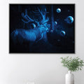 Deer Cosmos Canvas Art Clock Canvas