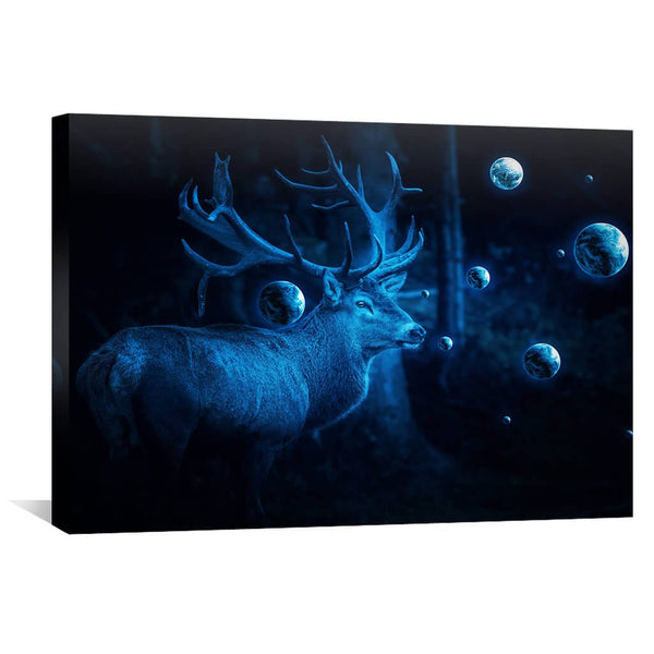 Deer Cosmos Canvas Art 45 x 30cm / Unframed Canvas Print Clock Canvas