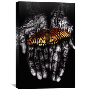 Delicate Butterfly Remastered Canvas Art Clock Canvas