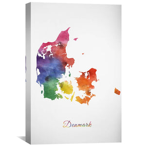 Denmark Rainbow Canvas Art 30 x 45cm / Unframed Canvas Print Clock Canvas